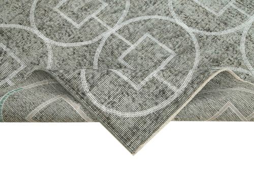 Geometric Carpet Grey Geometric Cotton Wool Handmade Area Rug 5'0'' x 8'1''