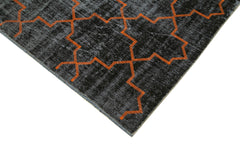 Geometric Carpet Black Geometric Cotton Wool Handmade Area Rug 5'10'' x 8'7''