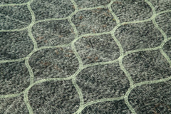 Geometric Carpet Black Geometric Cotton Wool Handmade Area Rug 5'5'' x 9'1''