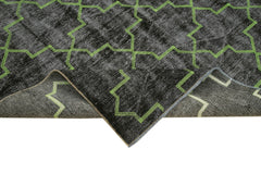 Geometric Carpet Black Geometric Cotton Wool Handmade Area Rug 6'0'' x 8'9''