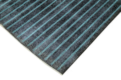 Geometric Carpet Black Geometric Cotton Wool Handmade Area Rug 5'4'' x 8'7''