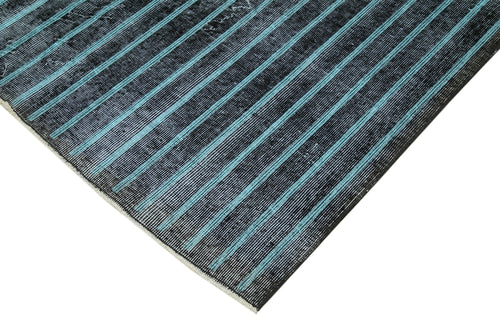 Geometric Carpet Black Geometric Cotton Wool Handmade Area Rug 5'4'' x 8'7''