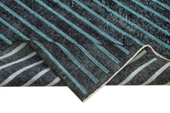 Geometric Carpet Black Geometric Cotton Wool Handmade Area Rug 5'4'' x 8'7''