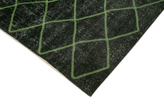Geometric Carpet Black Geometric Cotton Wool Handmade Area Rug 6'3'' x 8'0''