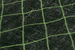 Geometric Carpet Black Geometric Cotton Wool Handmade Area Rug 6'3'' x 8'0''