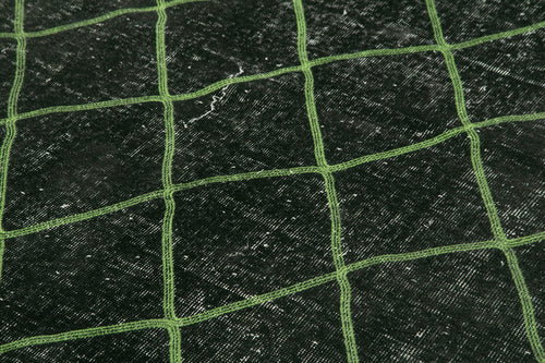 Geometric Carpet Black Geometric Cotton Wool Handmade Area Rug 6'3'' x 8'0''