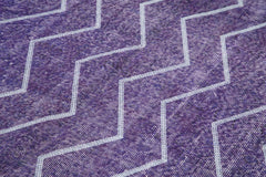 Geometric Carpet Purple Geometric Cotton Wool Handmade Area Rug 5'10'' x 9'5''