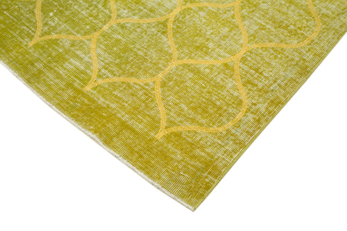 Geometric Carpet Yellow Geometric Cotton Wool Handmade Area Rug 6'6'' x 9'0''