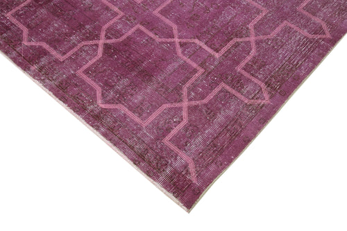 Geometric Carpet Purple Geometric Cotton Wool Handmade Area Rug 6'10'' x 10'3''