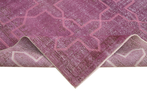 Geometric Carpet Purple Geometric Cotton Wool Handmade Area Rug 6'10'' x 10'3''