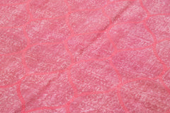 Geometric Carpet Pink Geometric Cotton Wool Handmade Area Rug 5'5'' x 8'10''