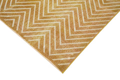 Geometric Carpet Yellow Geometric Cotton Wool Handmade Area Rug 6'8'' x 9'9''