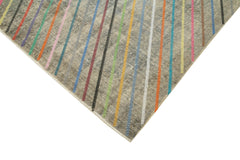 Geometric Carpet Grey Geometric Cotton Wool Handmade Area Rug 5'8'' x 9'1''