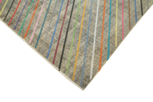 Geometric Carpet Grey Geometric Cotton Wool Handmade Area Rug 5'8'' x 9'1''