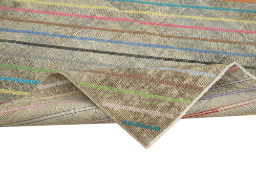 Geometric Carpet Grey Geometric Cotton Wool Handmade Area Rug 5'8'' x 9'1''