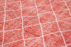 Geometric Carpet Red Geometric Cotton Wool Handmade Area Rug 6'7'' x 9'11''