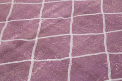 Geometric Carpet Purple Geometric Cotton Wool Handmade Area Rug 6'7'' x 8'6''