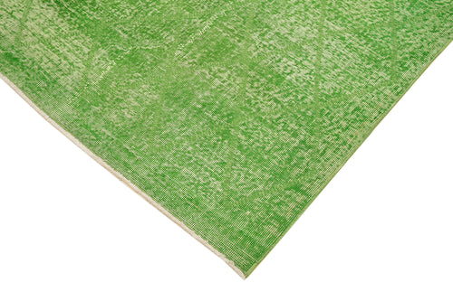 Geometric Carpet Green Geometric Cotton Wool Handmade Area Rug 6'5'' x 9'9''