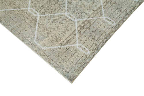 Geometric Carpet Grey Geometric Cotton Wool Handmade Area Rug 6'8'' x 9'8''