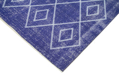 Geometric Carpet Purple Geometric Cotton Wool Handmade Area Rug 6'5'' x 9'9''