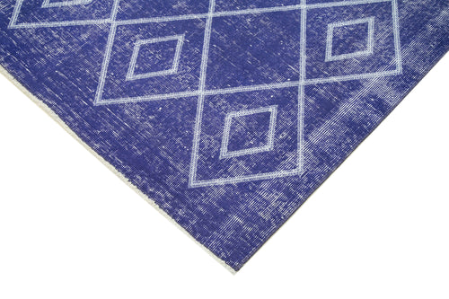 Geometric Carpet Purple Geometric Cotton Wool Handmade Area Rug 6'5'' x 9'9''
