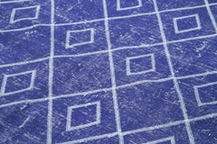 Geometric Carpet Purple Geometric Cotton Wool Handmade Area Rug 6'5'' x 9'9''