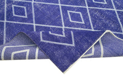 Geometric Carpet Purple Geometric Cotton Wool Handmade Area Rug 6'5'' x 9'9''