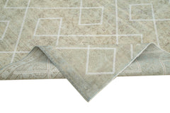 Geometric Carpet Grey Geometric Cotton Wool Handmade Area Rug 6'9'' x 10'4''