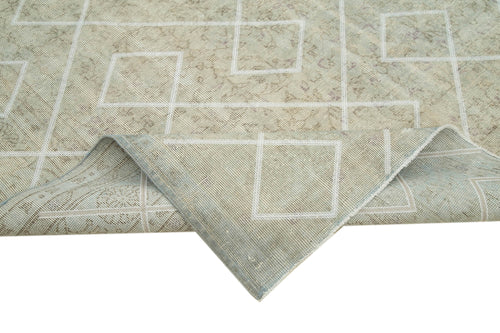 Geometric Carpet Grey Geometric Cotton Wool Handmade Area Rug 6'9'' x 10'4''