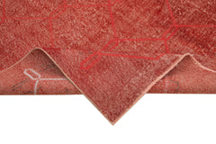 Geometric Carpet Red Geometric Cotton Wool Handmade Area Rug 6'10'' x 9'11''