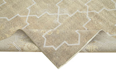 Geometric Carpet Grey Geometric Cotton Wool Handmade Area Rug 6'11'' x 10'2''
