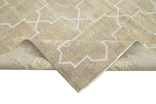 Geometric Carpet Grey Geometric Cotton Wool Handmade Area Rug 6'11'' x 10'2''