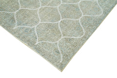 Geometric Carpet Grey Geometric Cotton Wool Handmade Area Rug 6'7'' x 10'2''