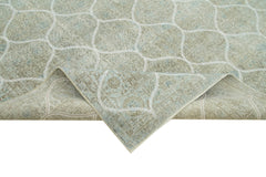 Geometric Carpet Grey Geometric Cotton Wool Handmade Area Rug 6'7'' x 10'2''