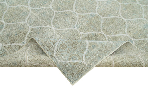 Geometric Carpet Grey Geometric Cotton Wool Handmade Area Rug 6'7'' x 10'2''