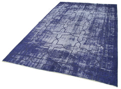 Geometric Carpet Purple Geometric Cotton Wool Handmade Area Rug 5'8'' x 8'10''