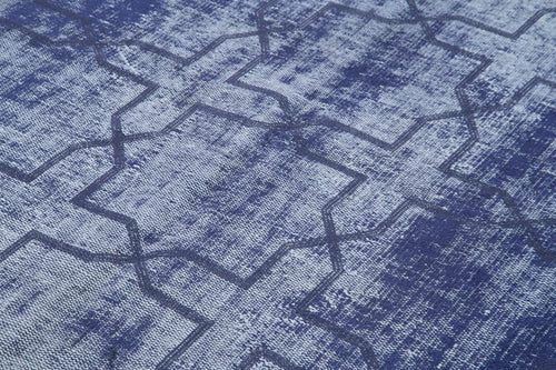 Geometric Carpet Purple Geometric Cotton Wool Handmade Area Rug 5'8'' x 8'10''