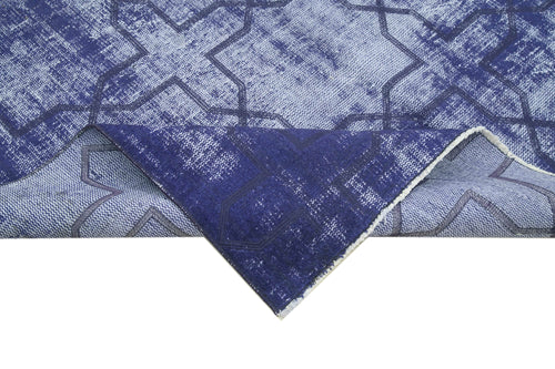 Geometric Carpet Purple Geometric Cotton Wool Handmade Area Rug 5'8'' x 8'10''