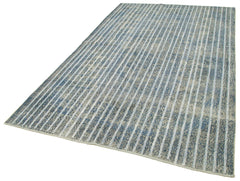 Geometric Carpet Grey Geometric Cotton Wool Handmade Area Rug 5'7'' x 9'1''