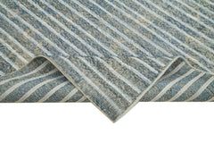 Geometric Carpet Grey Geometric Cotton Wool Handmade Area Rug 5'7'' x 9'1''