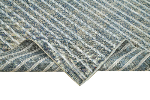 Geometric Carpet Grey Geometric Cotton Wool Handmade Area Rug 5'7'' x 9'1''