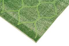 Carpet Green Geometric Cotton Wool Handmade Area Rug 3'10'' x 6'3''