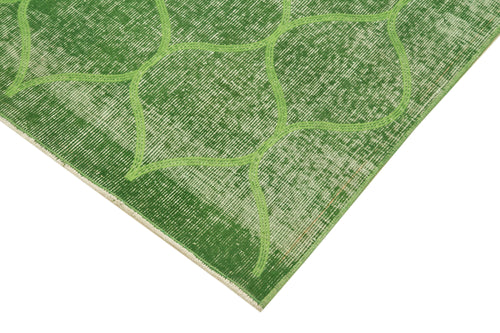 Carpet Green Geometric Cotton Wool Handmade Area Rug 3'10'' x 6'3''