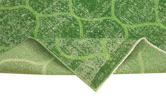 Carpet Green Geometric Cotton Wool Handmade Area Rug 3'10'' x 6'3''