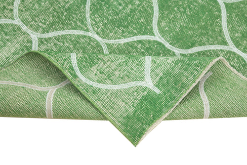 Carpet Green Geometric Cotton Wool Handmade Area Rug 3'10'' x 6'4''