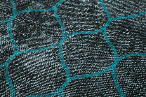 Carpet Black Geometric Cotton Wool Handmade Area Rug 3'8'' x 6'6''