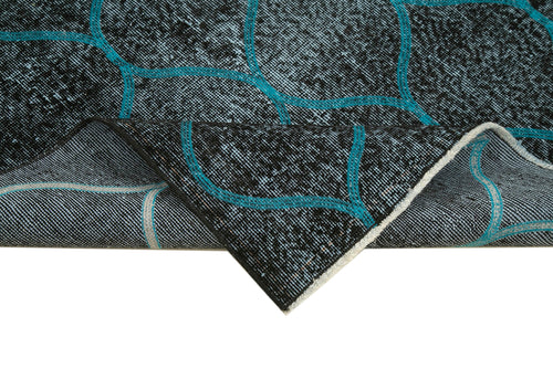 Carpet Black Geometric Cotton Wool Handmade Area Rug 3'8'' x 6'6''