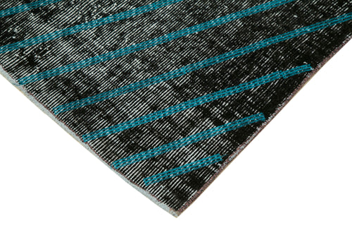 Carpet Black Geometric Cotton Wool Handmade Area Rug 3'5'' x 6'4''