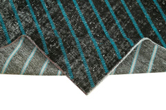 Carpet Black Geometric Cotton Wool Handmade Area Rug 3'5'' x 6'4''