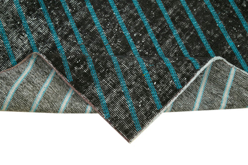 Carpet Black Geometric Cotton Wool Handmade Area Rug 3'5'' x 6'4''